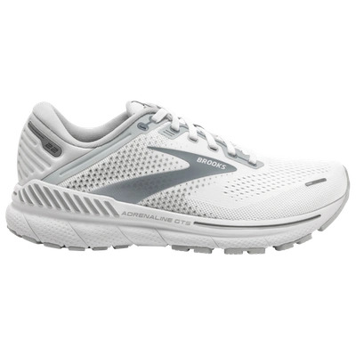 Shop Brooks Womens  Adrenaline Gts 22 In White/oyster/primer Grey