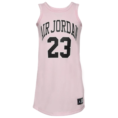 Shop Jordan Girls  Hbr Jumpman Jersey Dress In Pink Foam