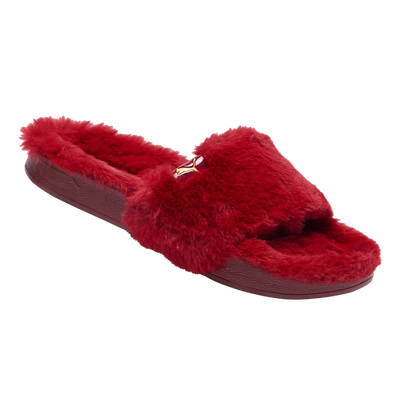 Red puma clearance fur slides