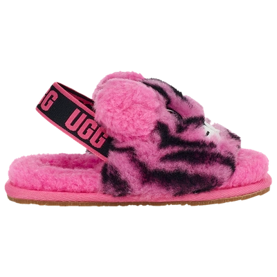 Shop Ugg Girls  Fluff Yeah Boots In Pink/black