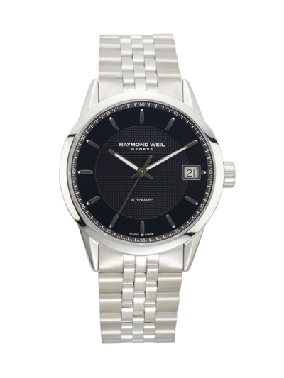Shop Raymond Weil Men's Stainless Steel Bracelet Watch In Black
