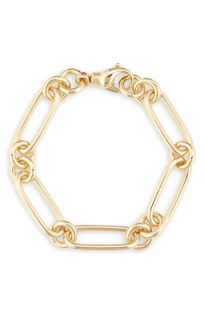 Shop Roberto Coin Oro Classic Paper Clip Chain Bracelet In Yellow Gold