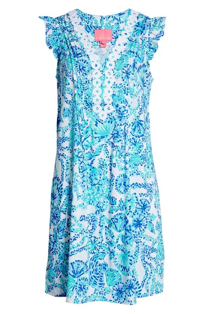 Shop Lilly Pulitzer Joan Print Tunic Dress In Turquoise Oasis Shell Me You