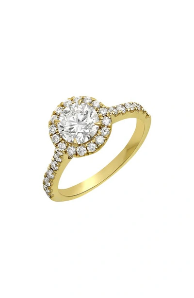 Shop Bony Levy Pavé Diamond & Cubic Zirconia Engagement Ring Setting In 18k Yellow Gold