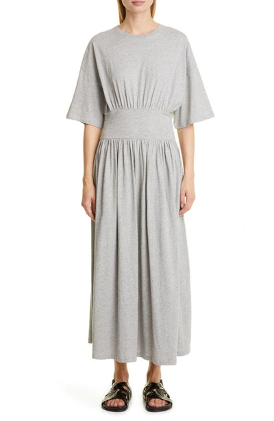 Shop Totême Organic Cotton T-shirt Dress In Light Grey Melange
