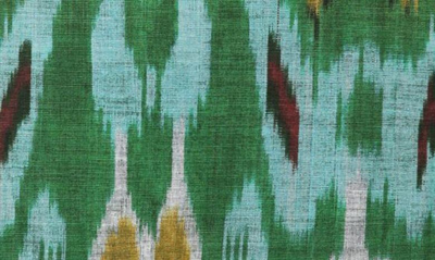 Shop Erdem Hermia Ikat Print Cotton & Linen Wrap Skirt In Green