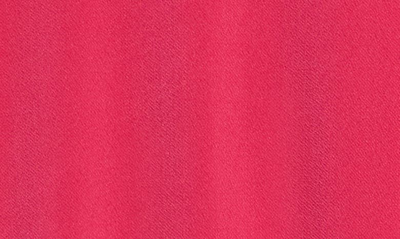 Cece Puff Sleeve Mixed Media Top In Fuchsia Glow