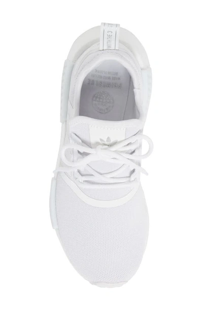 Shop Adidas Originals Nmd R1 Primeblue Athletic Shoe In White/ White/ Silver Met