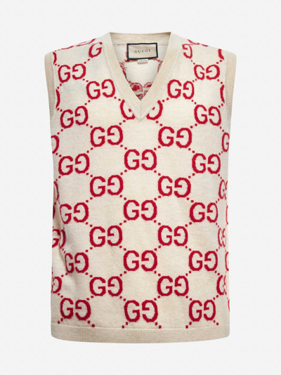 Shop Gucci Gg Jacquard Wool Vest