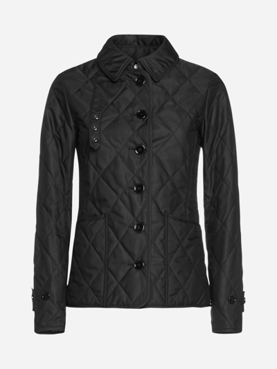 Shop Burberry Quilted Nylon Short Jacket
