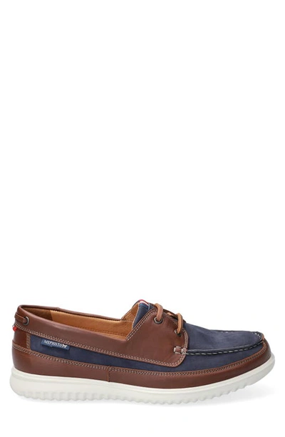 Shop Mephisto Trevis Boat Shoe In Navy Leather