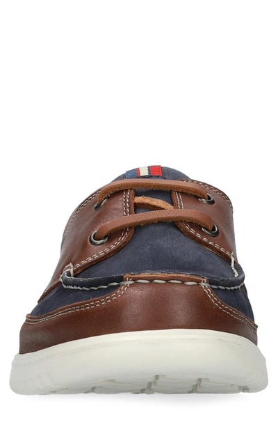 Mephisto Trevis Boat Shoe In Navy Leather