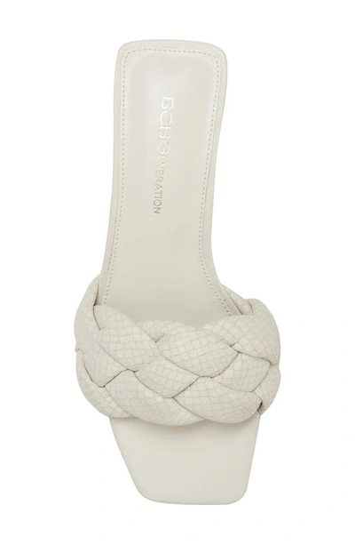 Shop Bcbgeneration Marlino Snake Embossed Slide Sandal In Pearl Breach Leather
