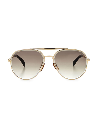 Shop David Beckham Men's Gold Haven 61mm Aviator Sunglasses
