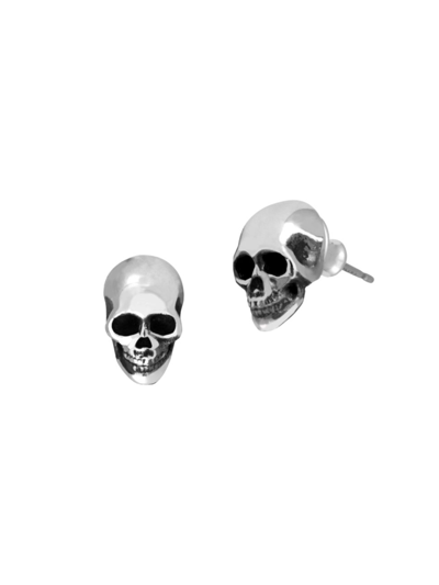 Shop King Baby Studio Men's Sterling Silver Skull Stud Earrings
