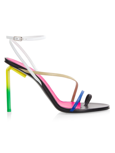 Shop Off-white Women's Pop Colorblock Ankle-strap Sandals In White