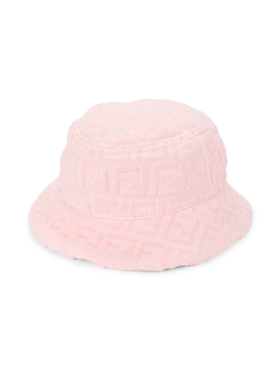 Shop Fendi Little Girl's Ff Bucket Hat In Pink
