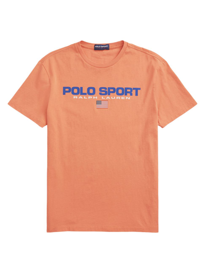 Shop Polo Ralph Lauren Men's Polo Sport Crewneck T-shirt In Coastal Orange