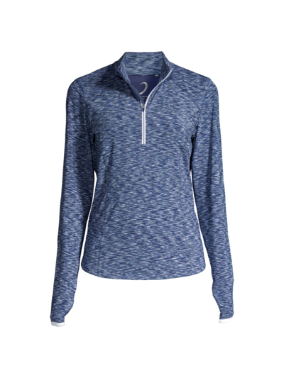 Shop Zero Restriction Women's Shae Half-zip Pullover Top In Storm