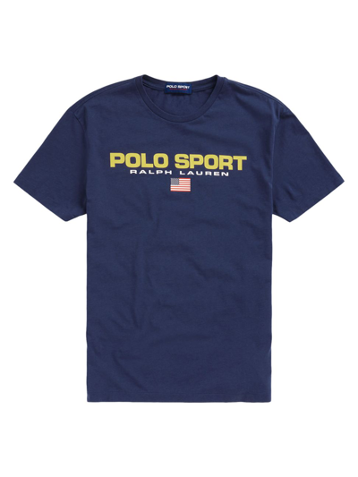 Shop Polo Ralph Lauren Men's Polo Sport Crewneck T-shirt In Dark Cobalt