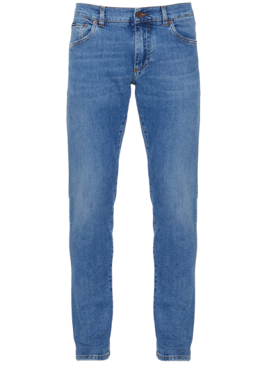 Shop Dolce & Gabbana Light-blue Denim Jeans In Light Blue