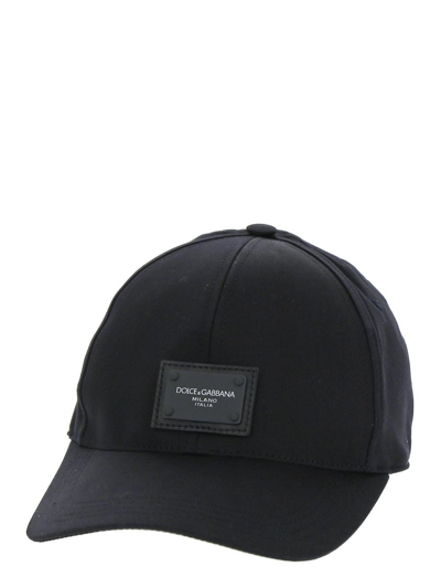 Shop Dolce & Gabbana Logo Patch Baseball Hat In Black