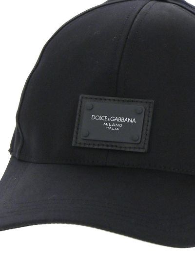 Shop Dolce & Gabbana Logo Patch Baseball Hat In Black