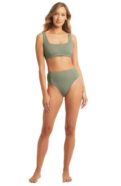 Shop Sea Level Vesper Multifit Bralette Bikini Top In Sage