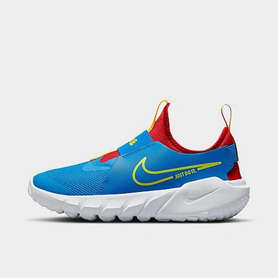 Shop Nike Big Kids' Flex Runner 2 Running Shoes In Photo Blue/university Red/university Gold/atomic Green