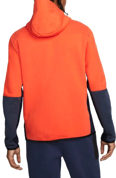 Shop Nike Sportswear Tech Fleece Zip Hoodie In Orange/ Team Orange/ Black