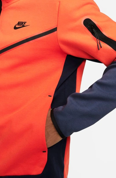 Shop Nike Sportswear Tech Fleece Zip Hoodie In Orange/ Team Orange/ Black
