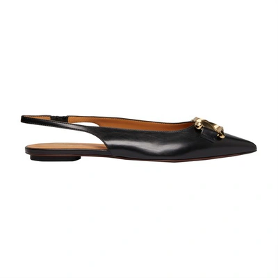 Shop Tod's Leather Slingback Ballerinas In Nero