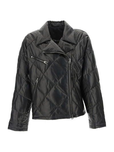 Shop Tom Ford Quilted Zipped Jacket In Black