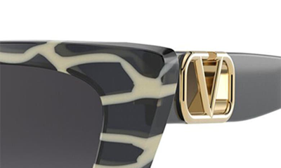 Shop Valentino Vlogo 56mm Gradient Cat Eye Sunglasses In White Black/ Gradient Black