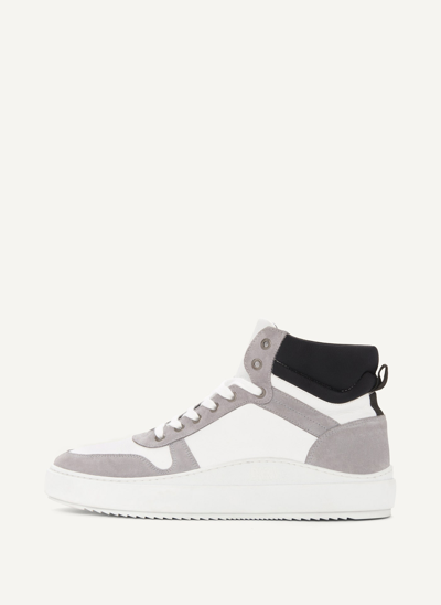 Shop Dkny Men's Grey High Top Sneakers In White/grey