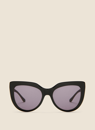 Shop Dkny Women's Oversized Cat Eye Sunglasses In Black/grey