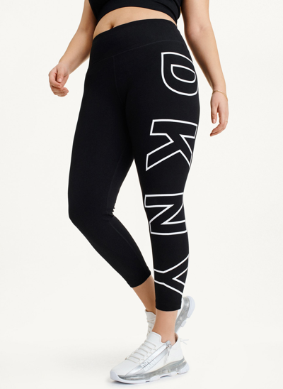 Dkny Women's High Waisted Exploded Logo Leggings In Black/white | ModeSens