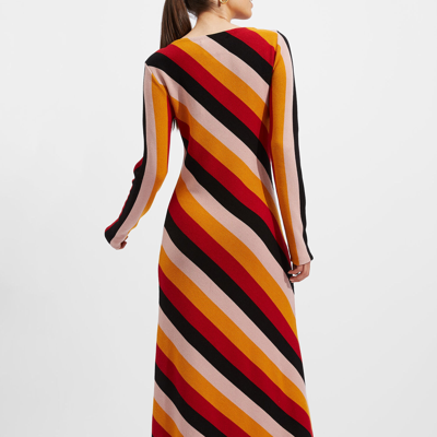 Shop La Doublej Knit Swing Dress In Black Stripes
