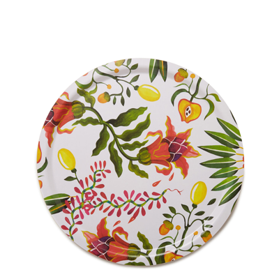 Shop La Doublej Round Printed Tray In Eden