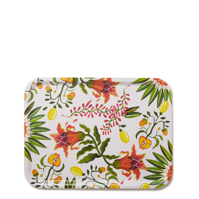 Shop La Doublej Rectangular Printed Tray In Eden