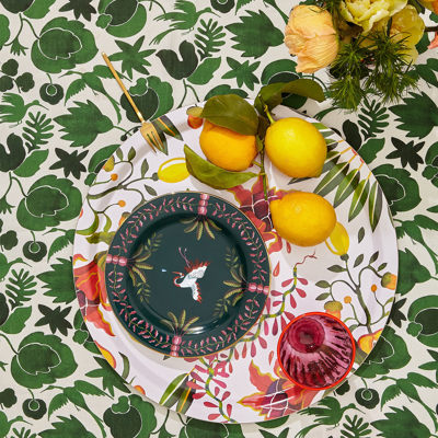 Shop La Doublej Round Printed Tray In Eden