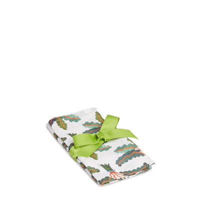 Shop La Doublej Large Napkins Set Of 2 (45x45) In Palms