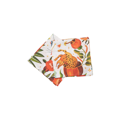 Shop La Doublej Large Napkins Set Of 2 (45x45) In Jungle Book