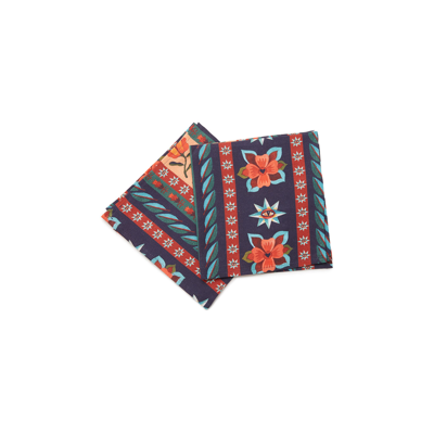 Shop La Doublej Large Napkins Set Of 2 (45x45) In Strisce