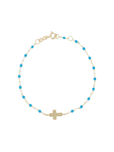 Gigi Clozeau 18kt Yellow Gold Cross Charm Classic Gigi Bracelet In