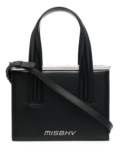 Shop Misbhv Trinity Leather Handbag In Black