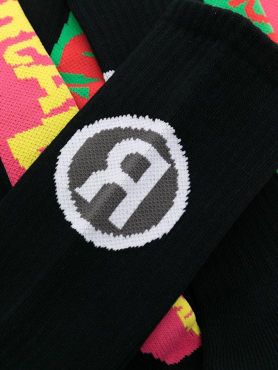 Shop Readymade Three-pack Crew Socks In Black