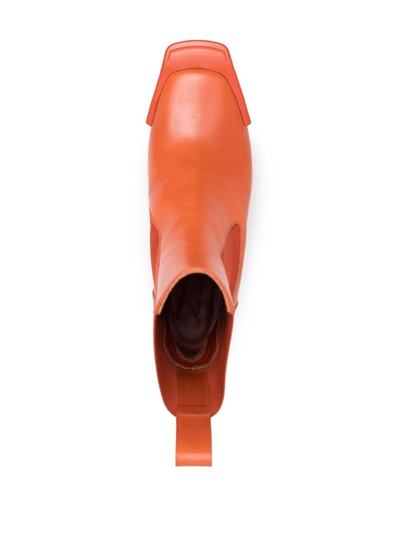 Shop Rick Owens Grilled Platform Boots In Orange