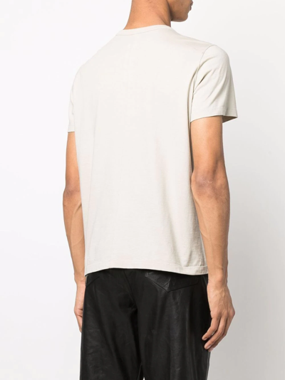 Shop Rick Owens Round-neck Cotton T-shirt In Neutrals