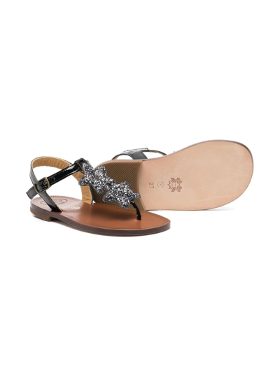 Shop Pèpè Star-patch Thong-strap Sandals In Black